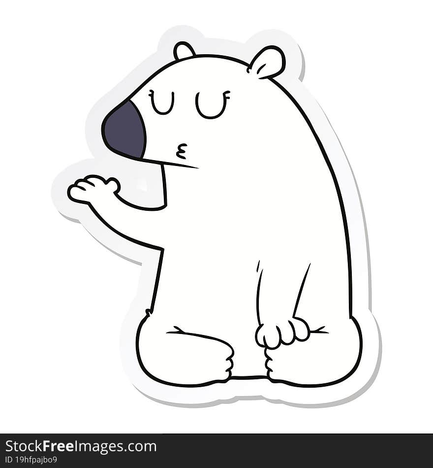 sticker of a cartoon polar bear