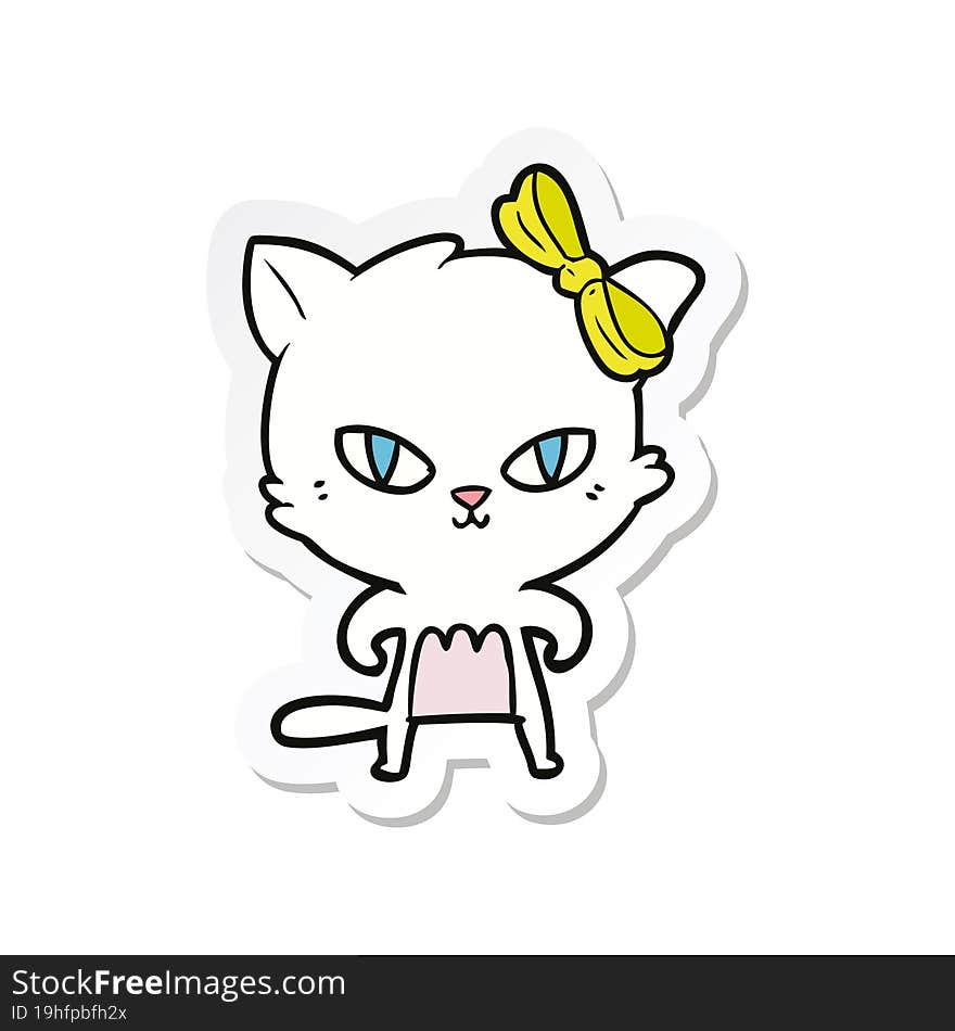 sticker of a cute cartoon cat