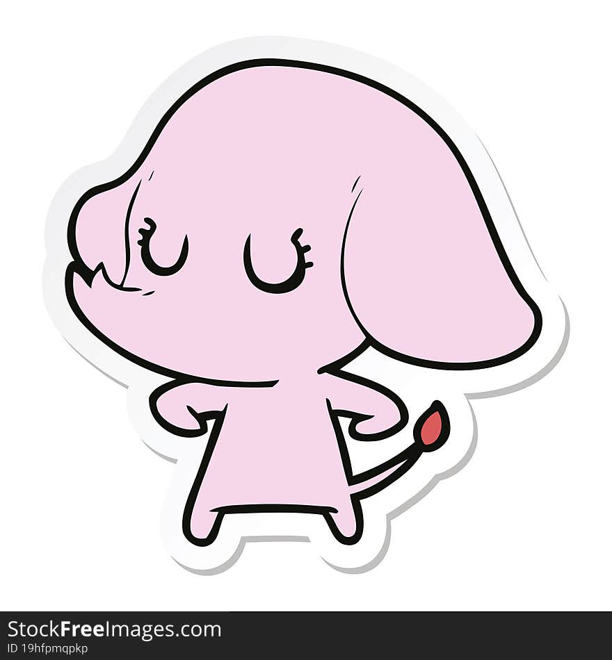 sticker of a cute cartoon elephant