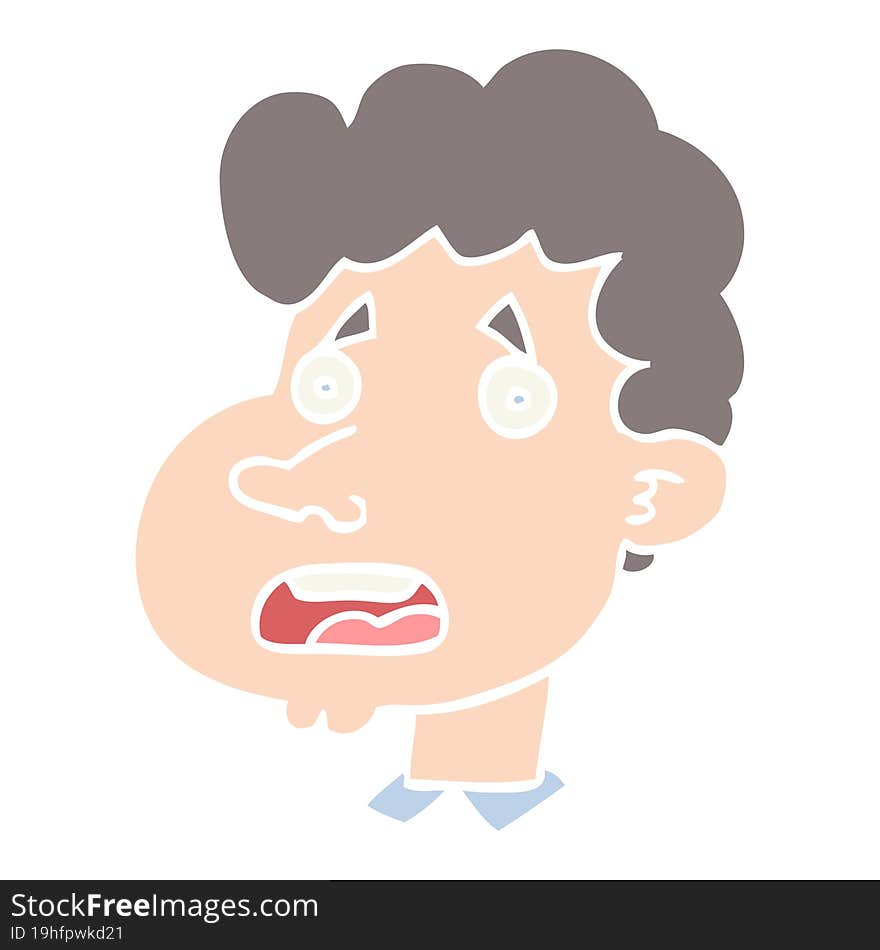 Flat Color Style Cartoon Shocked Man