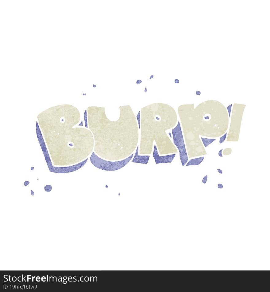 retro cartoon burp text