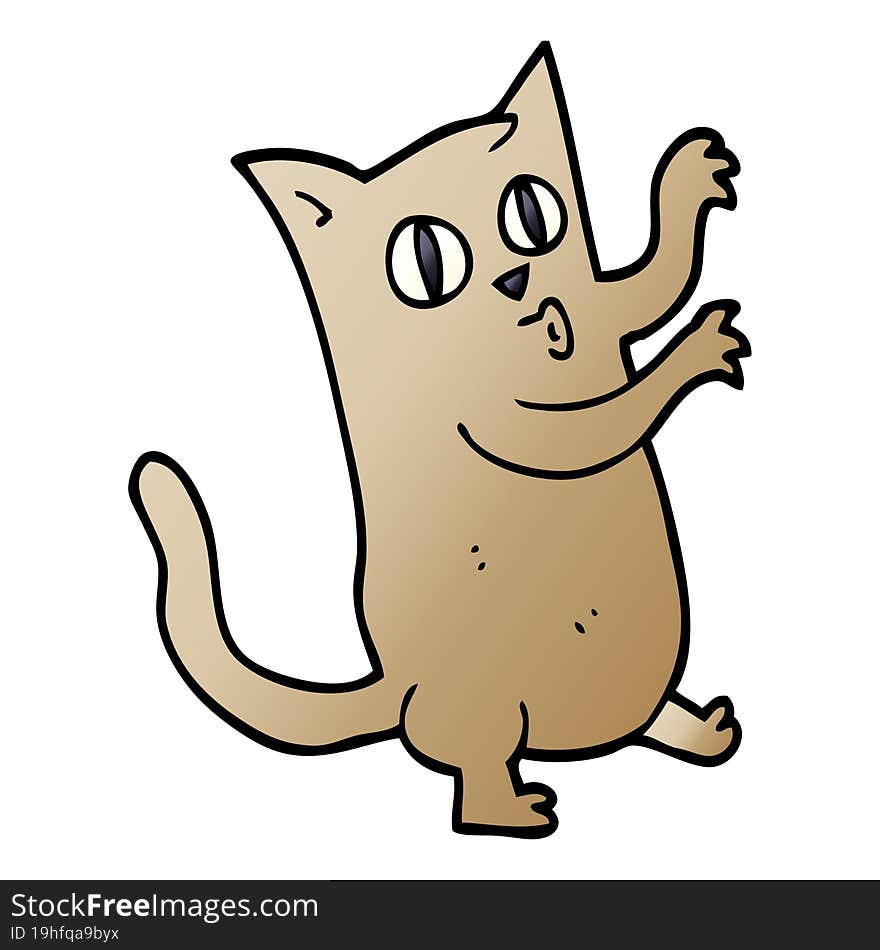 cartoon doodle dancing cat