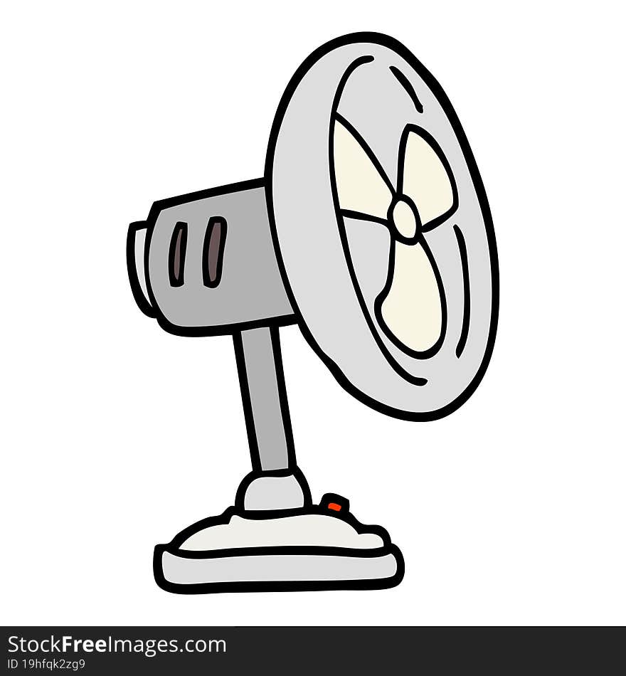 Hand Drawn Doodle Style Cartoon Desktop Fan