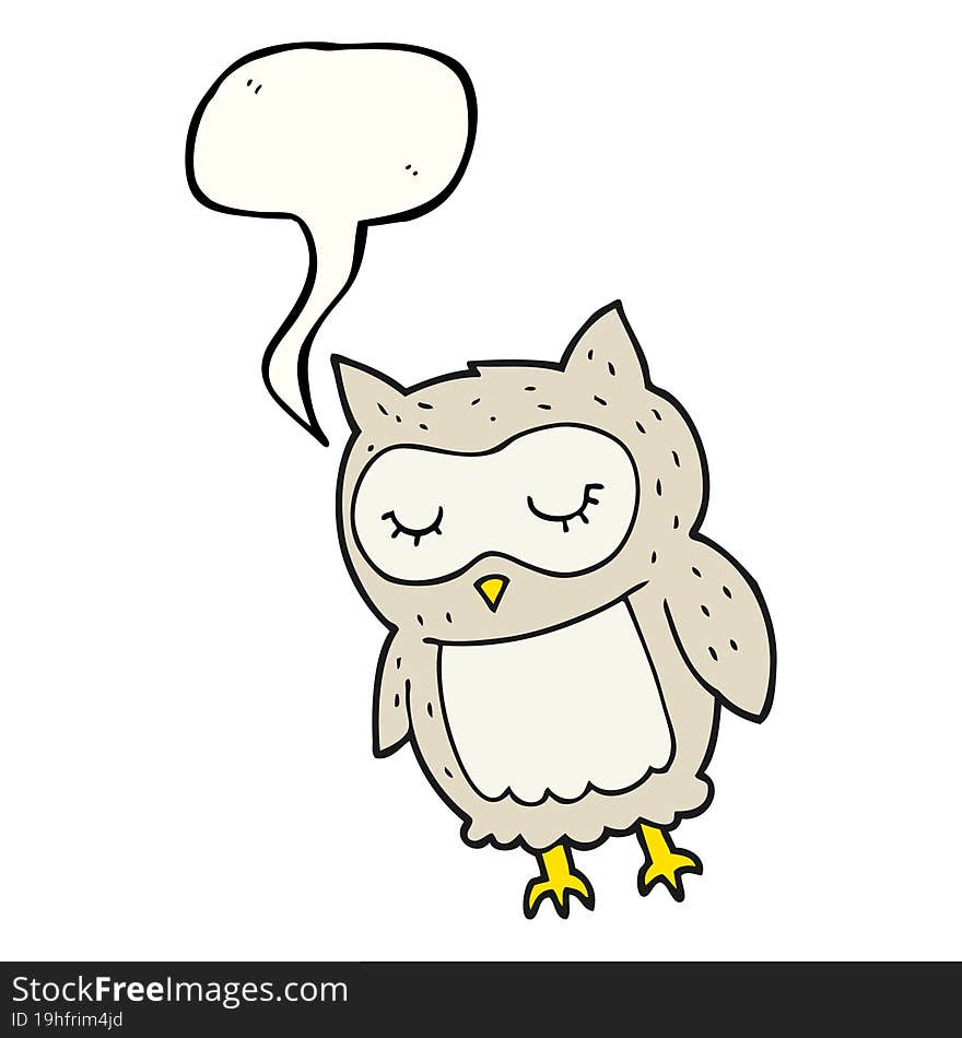 Speech Bubble Cartoon Owl