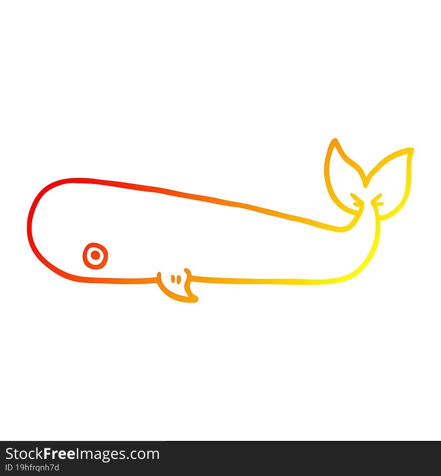 warm gradient line drawing cartoon whale