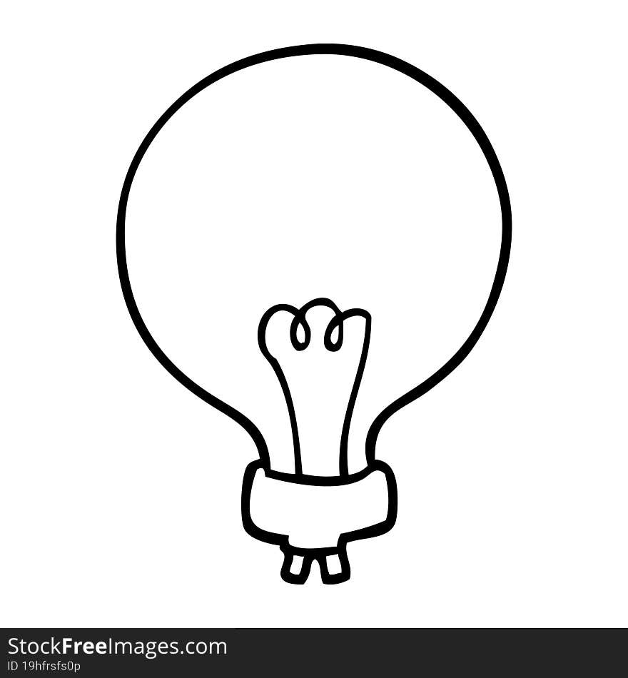 line drawing cartoon light bulb