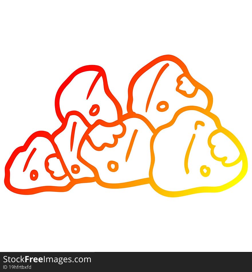 warm gradient line drawing cartoon gold clusters