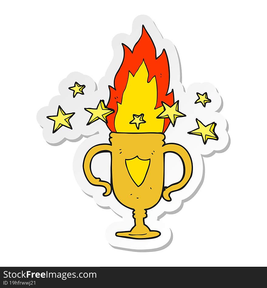 sticker of a cartoon sports trophy