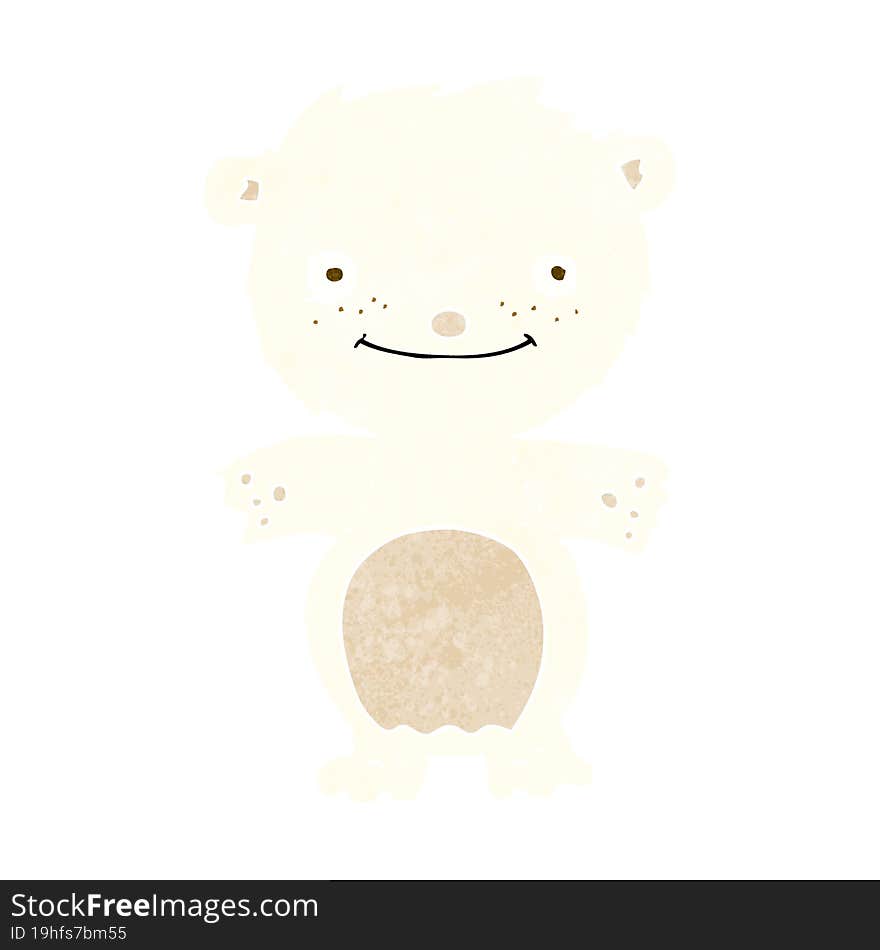 cartoon happy little polar bear