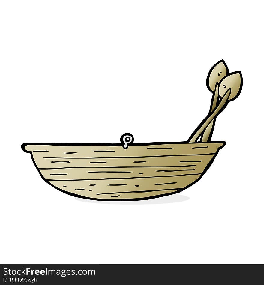 cartoon rowing boat