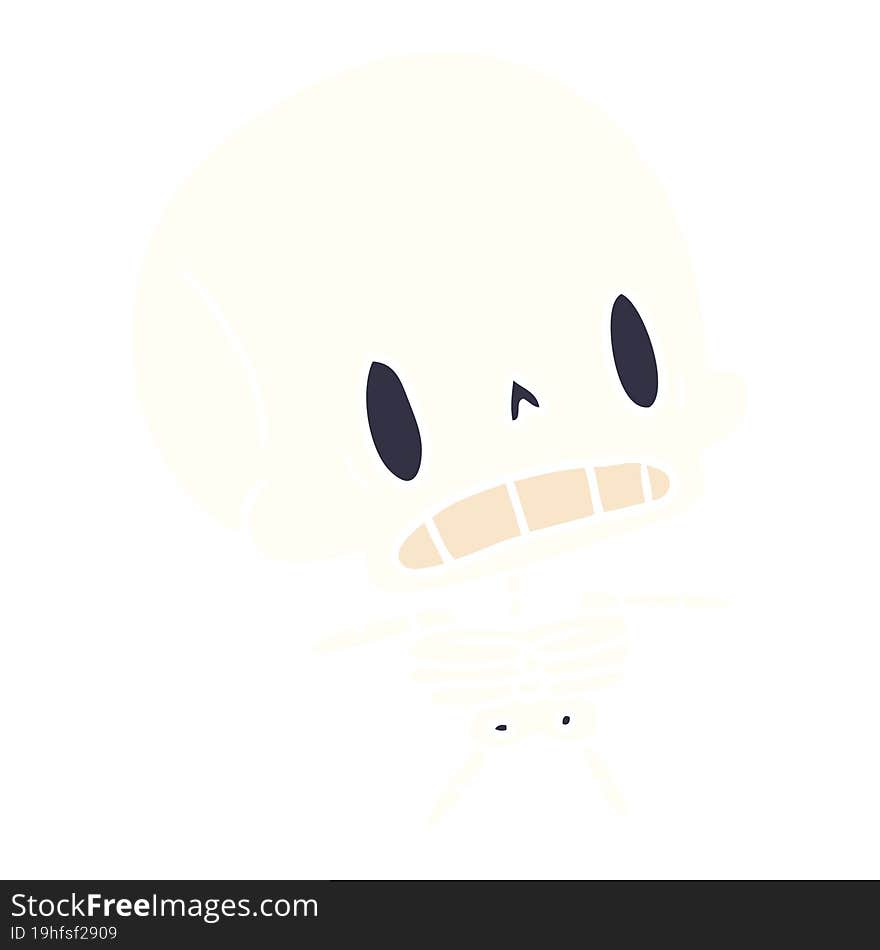 cartoon illustration kawaii cute dead skeleton. cartoon illustration kawaii cute dead skeleton