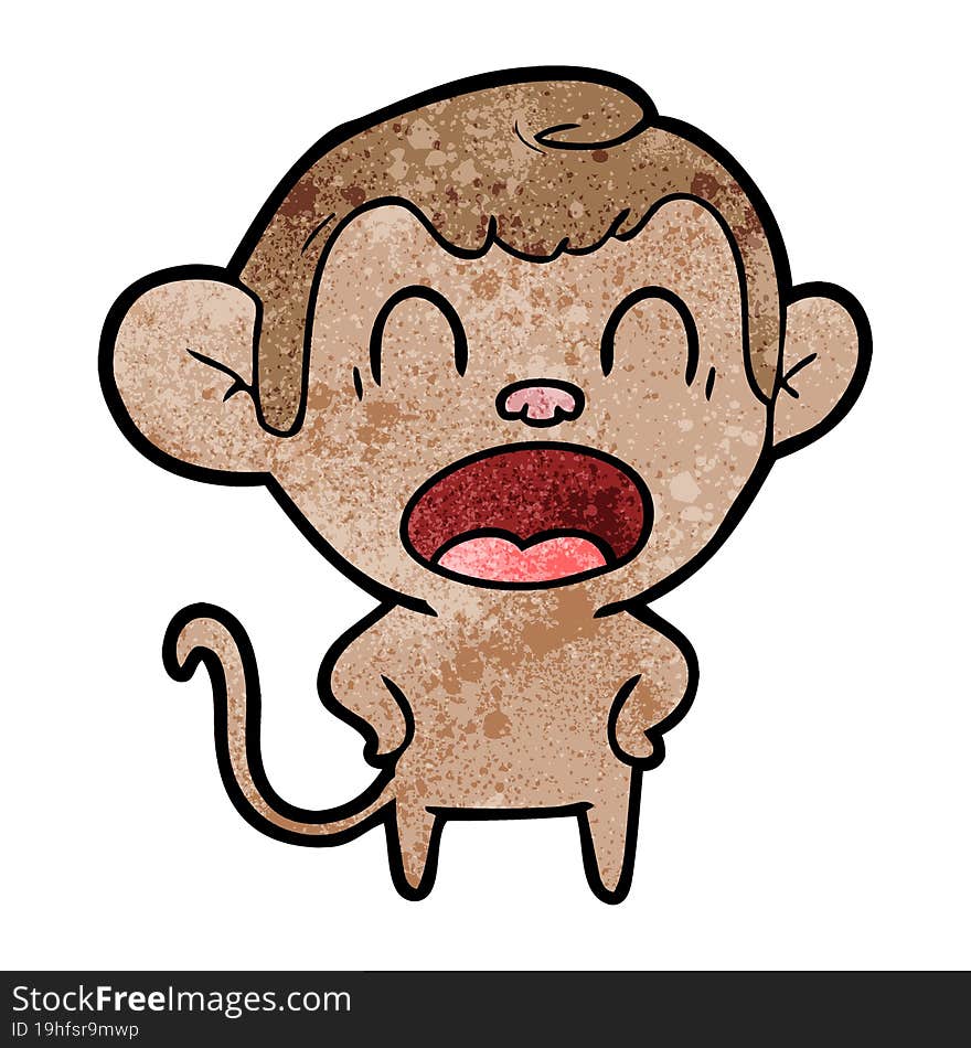 shouting cartoon monkey. shouting cartoon monkey