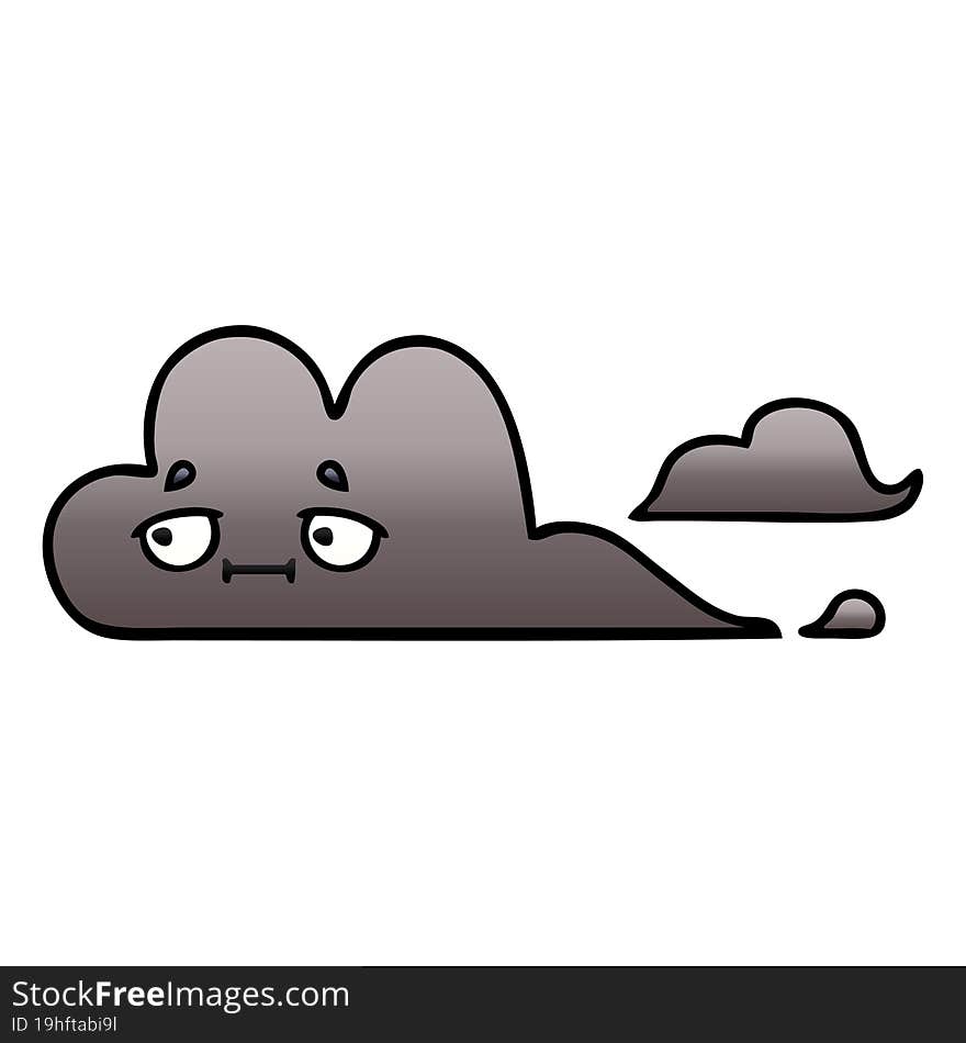 Gradient Shaded Cartoon Storm Cloud