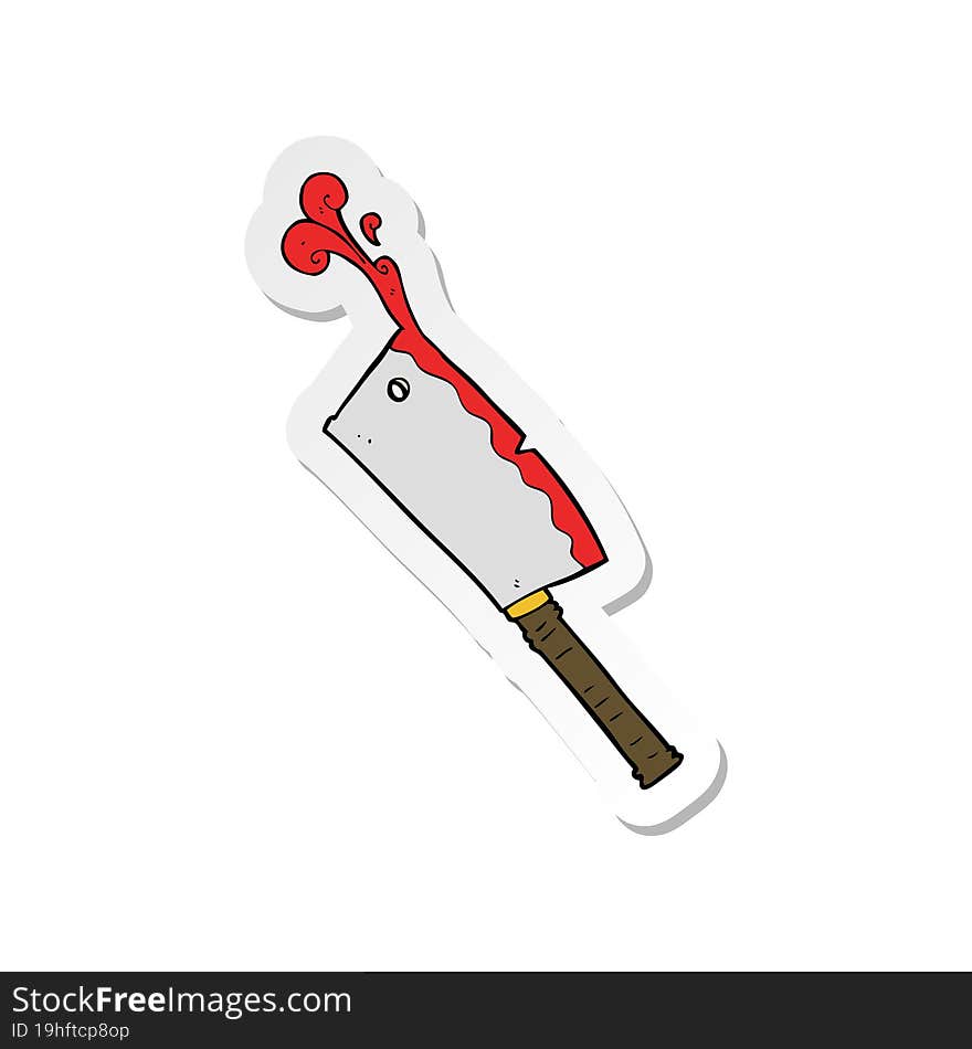 sticker of a cartoon meat cleaver