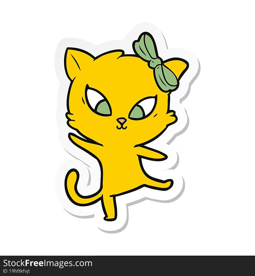 sticker of a cartoon cat