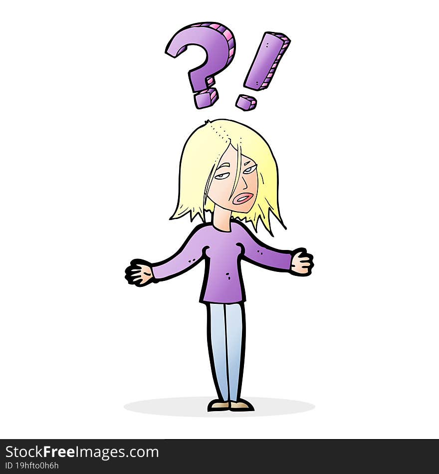 cartoon woman asking question