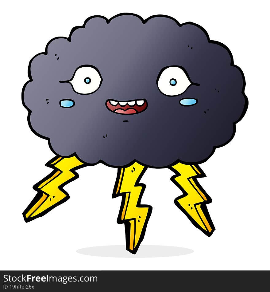 Happy Cartoon Rain Cloud