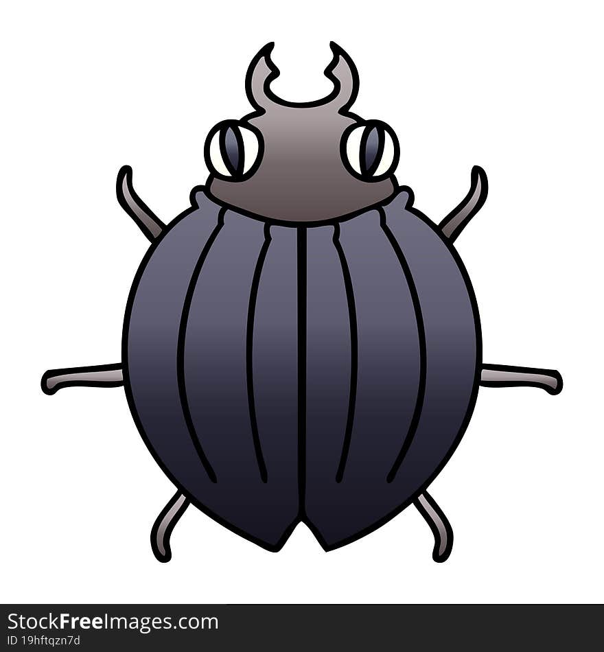 Quirky Gradient Shaded Cartoon Beetle