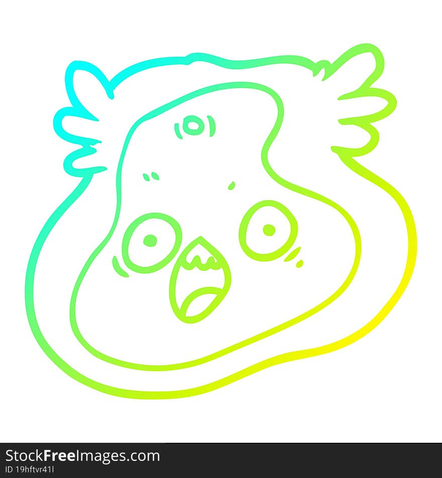 cold gradient line drawing cartoon germ