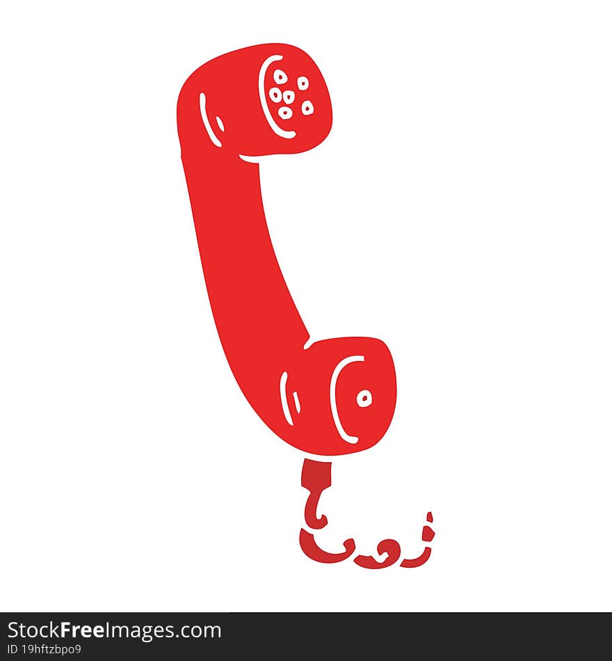 flat color illustration cartoon telephone handset