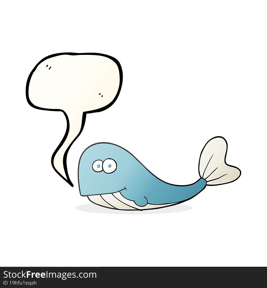 freehand drawn speech bubble cartoon whale