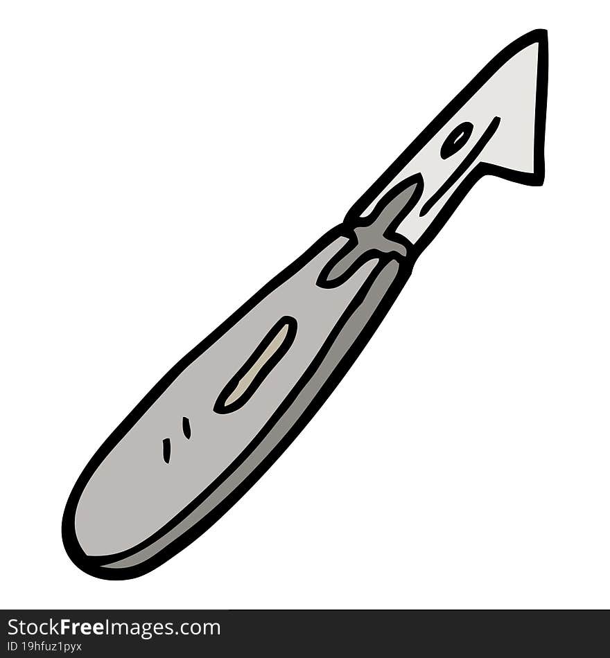 hand drawn doodle style cartoon craft knife