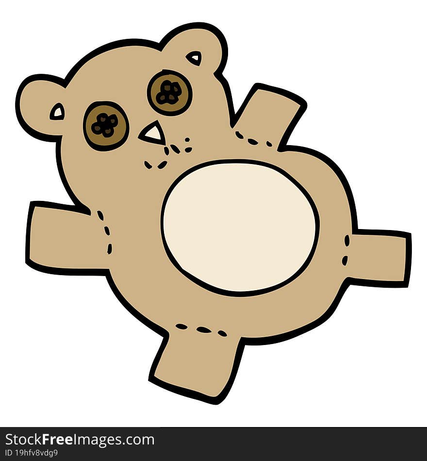 Hand Drawn Doodle Style Cartoon Teddy Bear