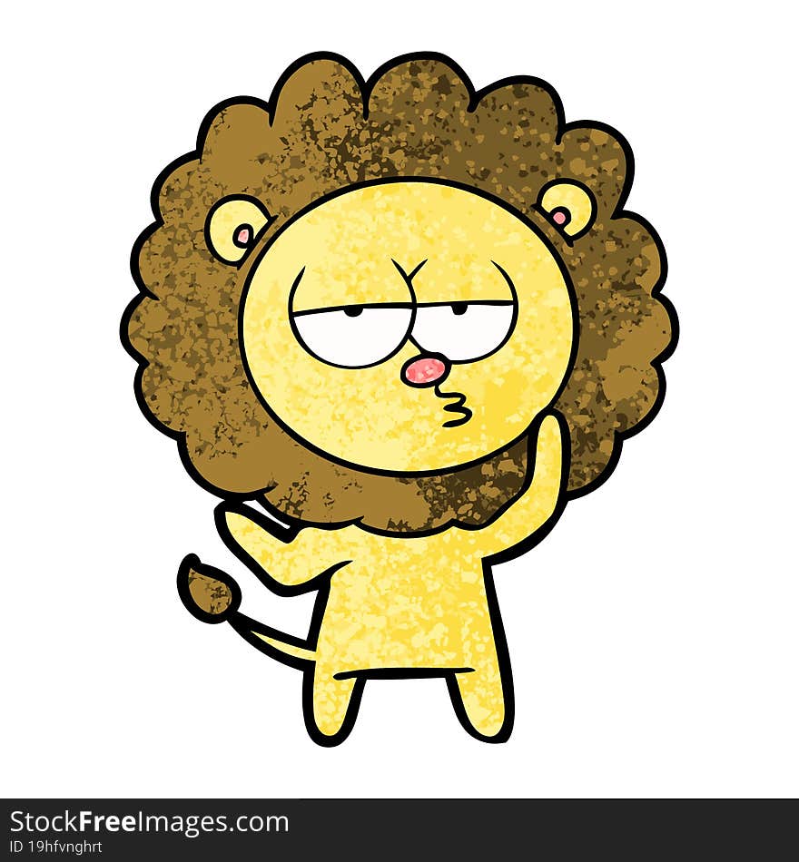 cartoon tired lion. cartoon tired lion