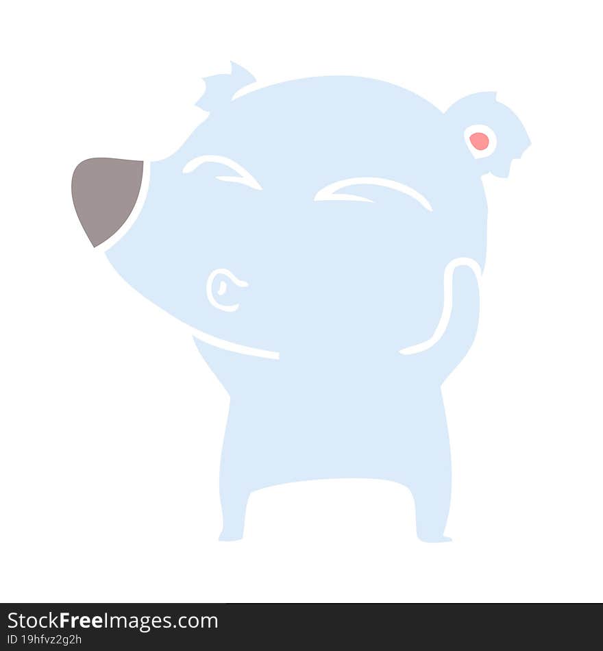 flat color style cartoon whistling bear