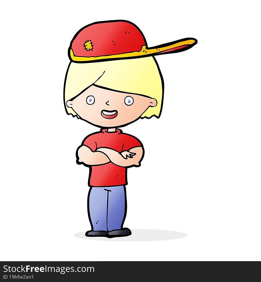 Cartoon Boy Wearing Cap