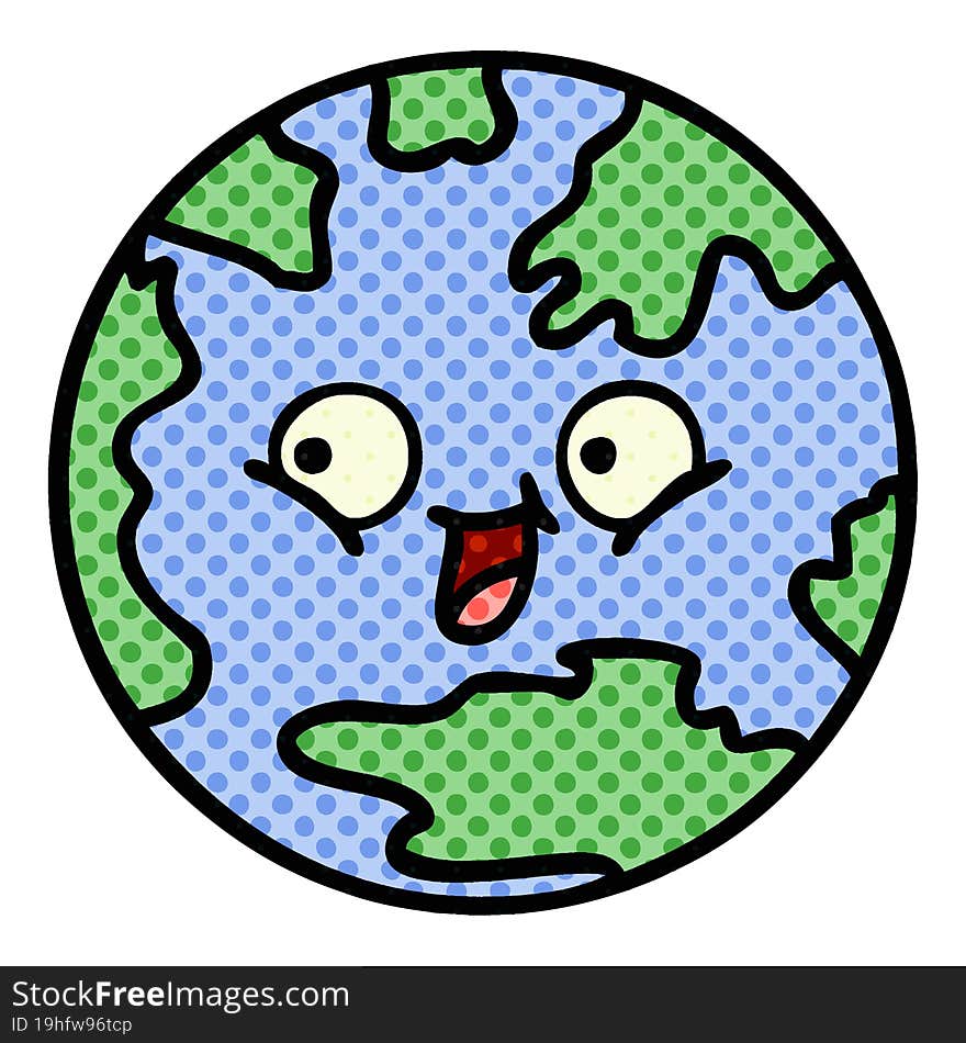 comic book style cartoon planet earth