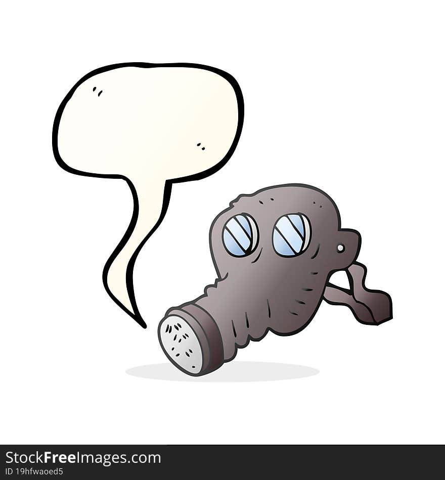 speech bubble cartoon gas mask