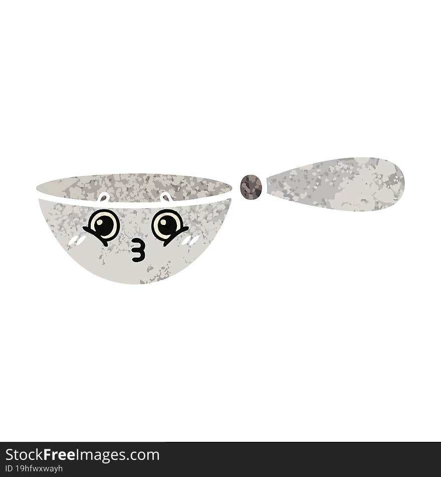 retro illustration style cartoon measuring spoon