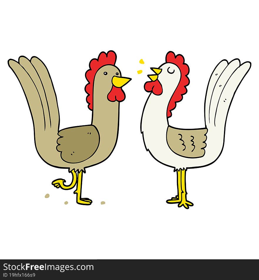 cartoon chickens