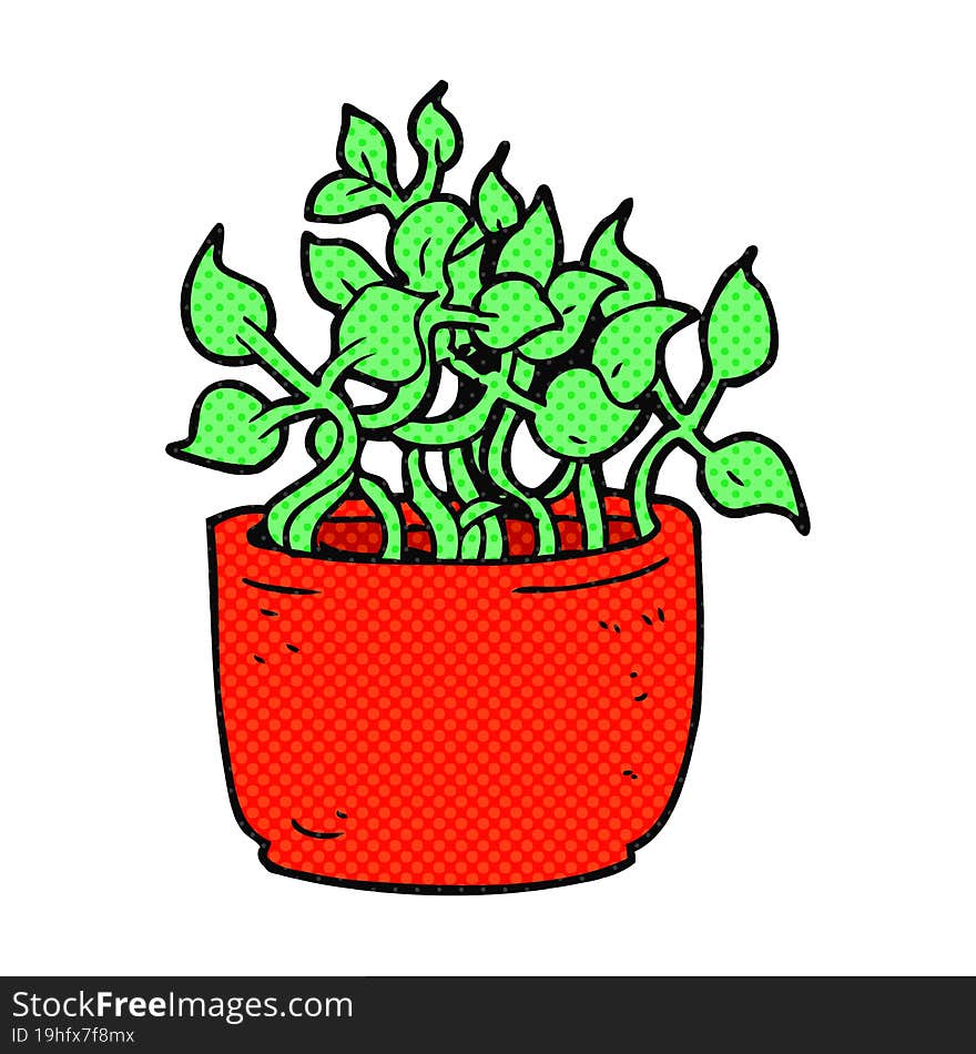 cartoon house plant