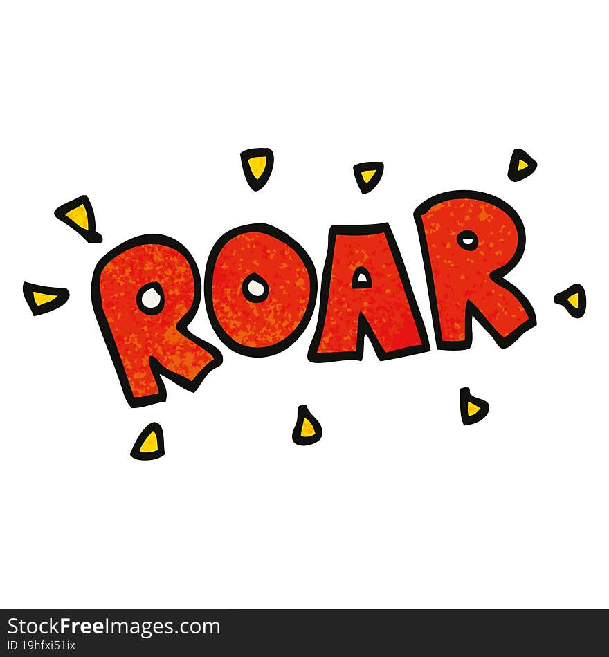 Cartoon Doodle Roar Sign