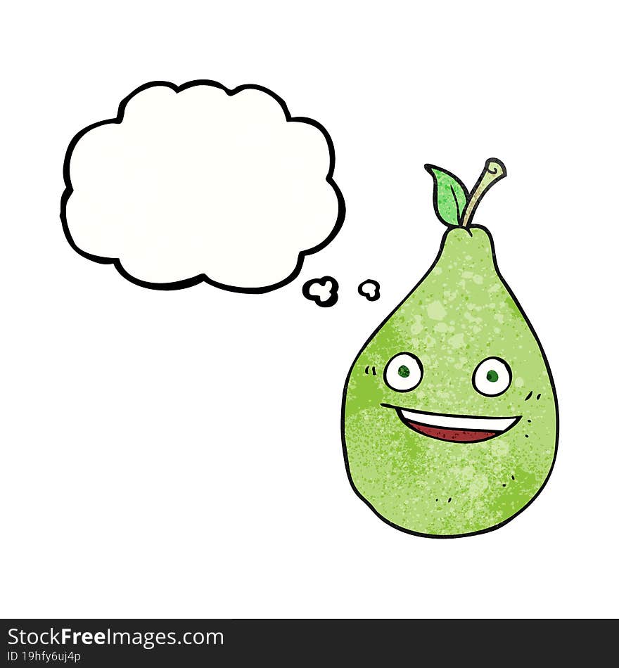 thought bubble textured cartoon pear