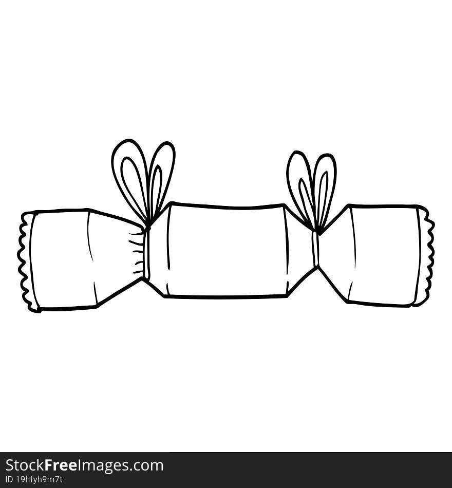 Line Drawing Cartoon Christmas Cracker