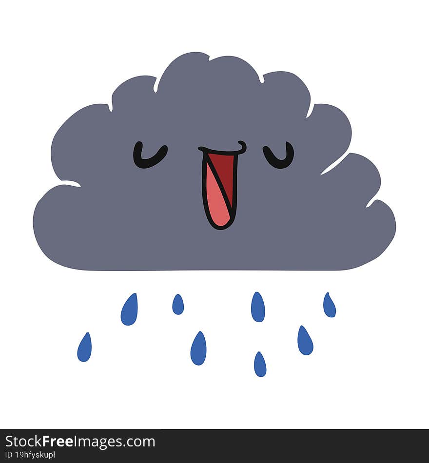 cartoon kawaii weather rain cloud