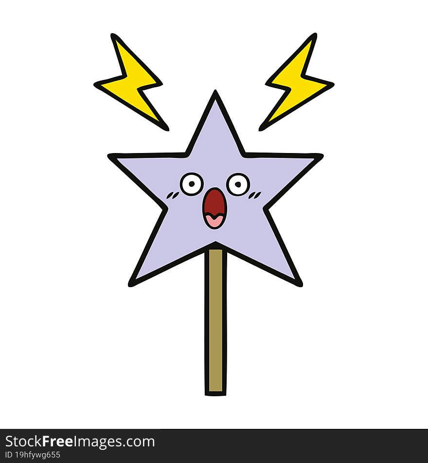 cute cartoon of a magic wand. cute cartoon of a magic wand