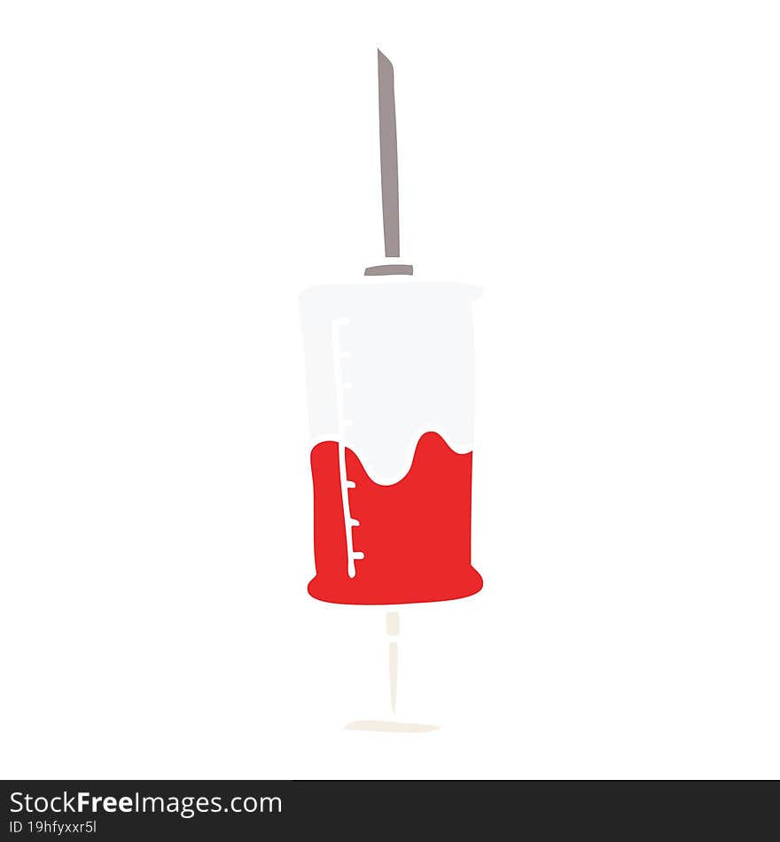 cartoon doodle syringe of blood