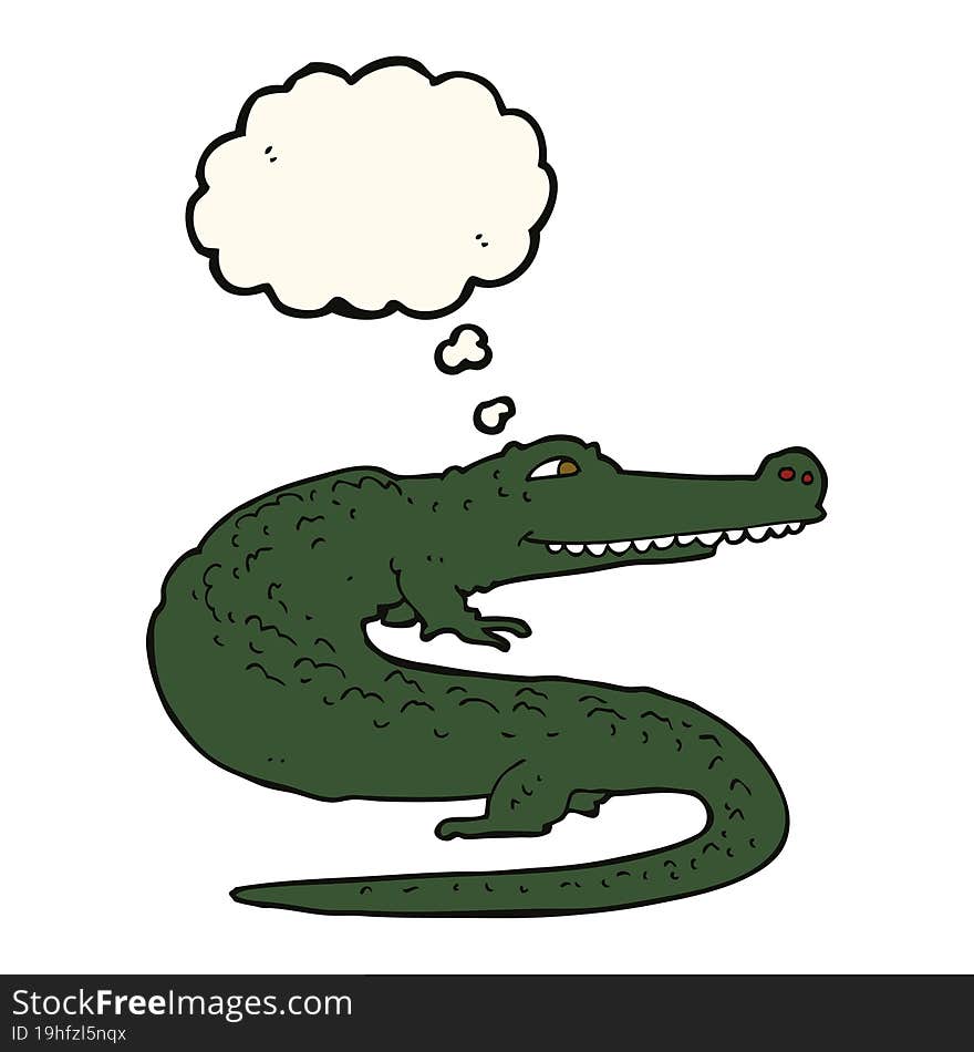 Cartoon Crocodile With Thought Bubble