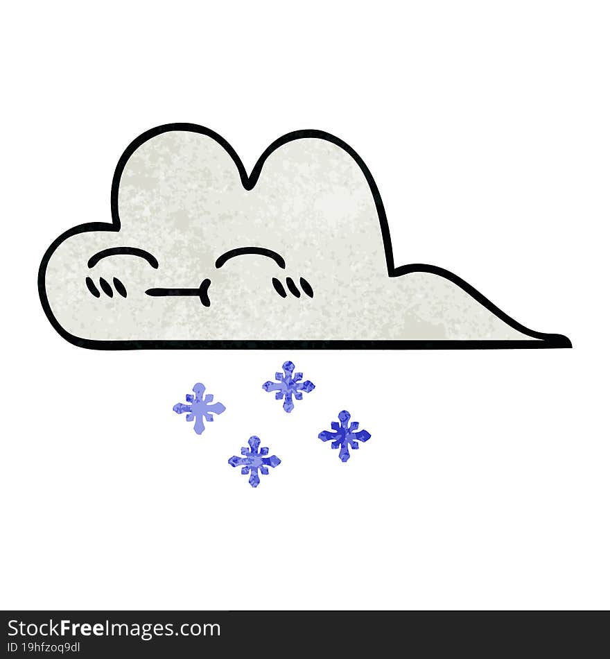 retro grunge texture cartoon snow cloud