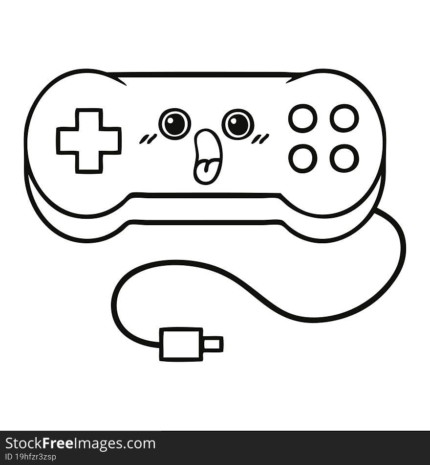 Line Drawing Cartoon Game Controller