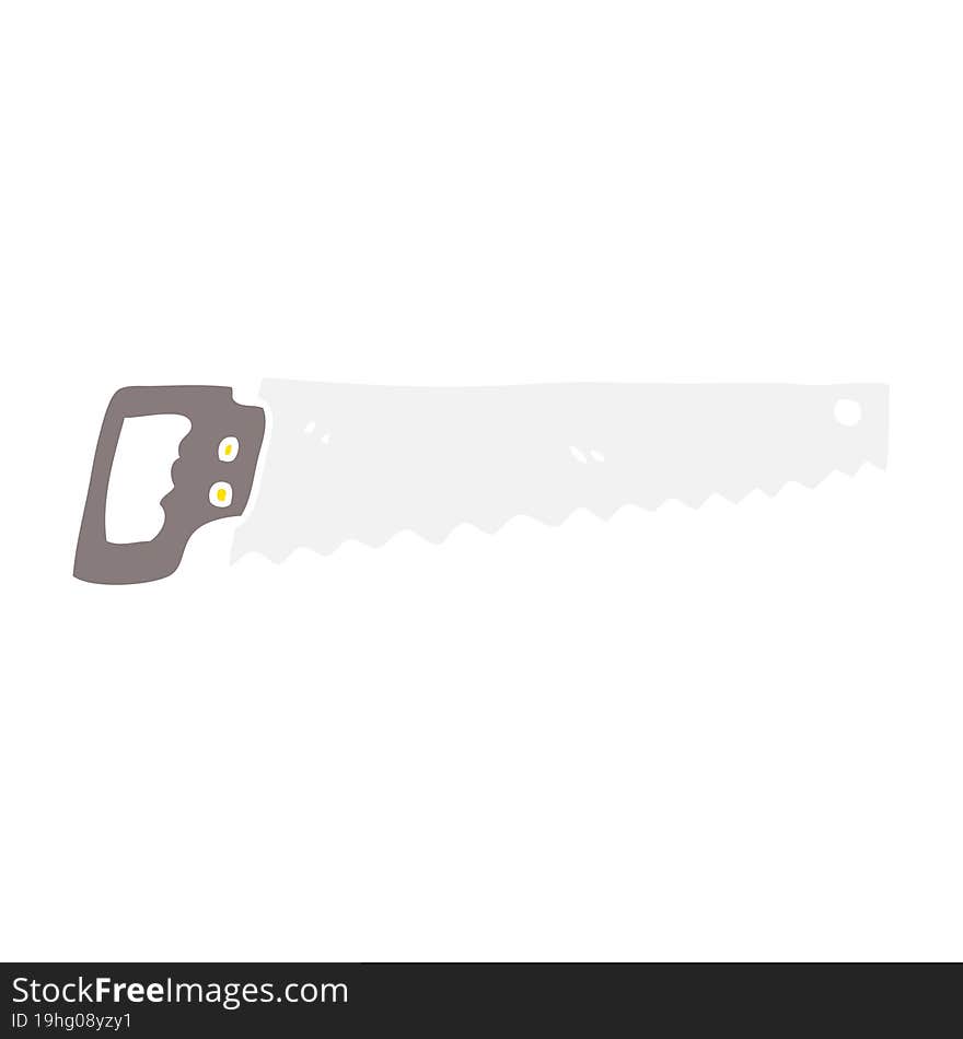 flat color illustration of a cartoon saw