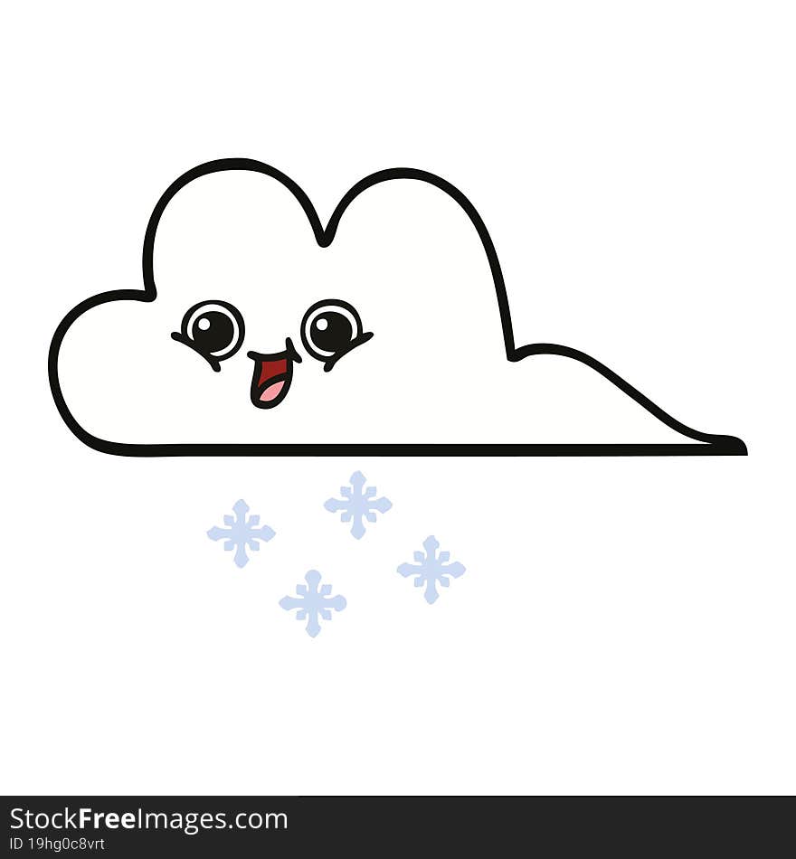 Cute Cartoon Snow Cloud