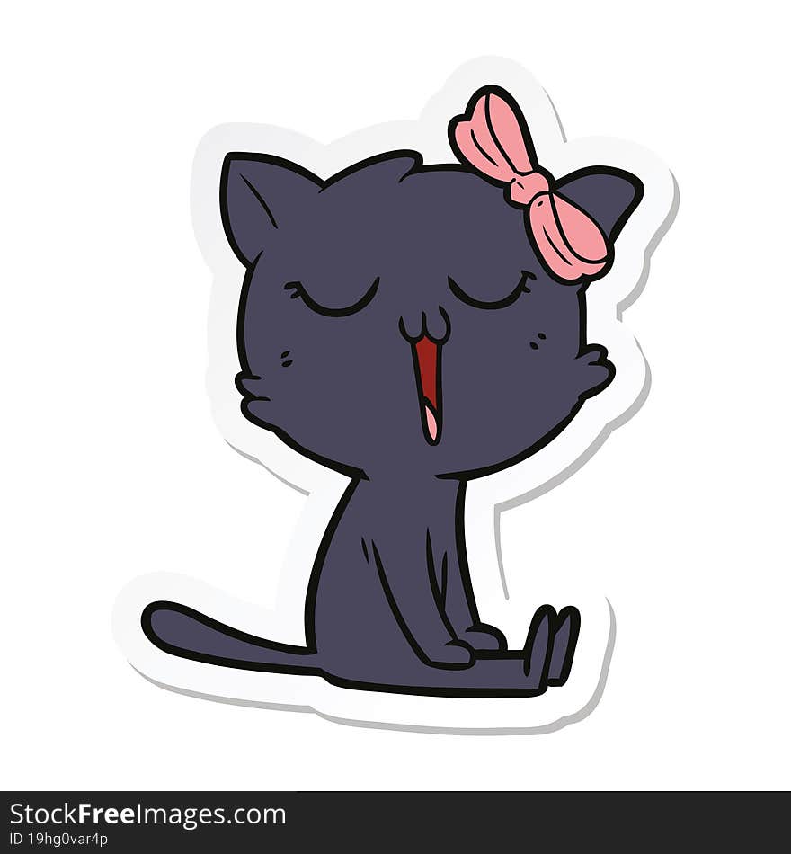 sticker of a cartoon cat