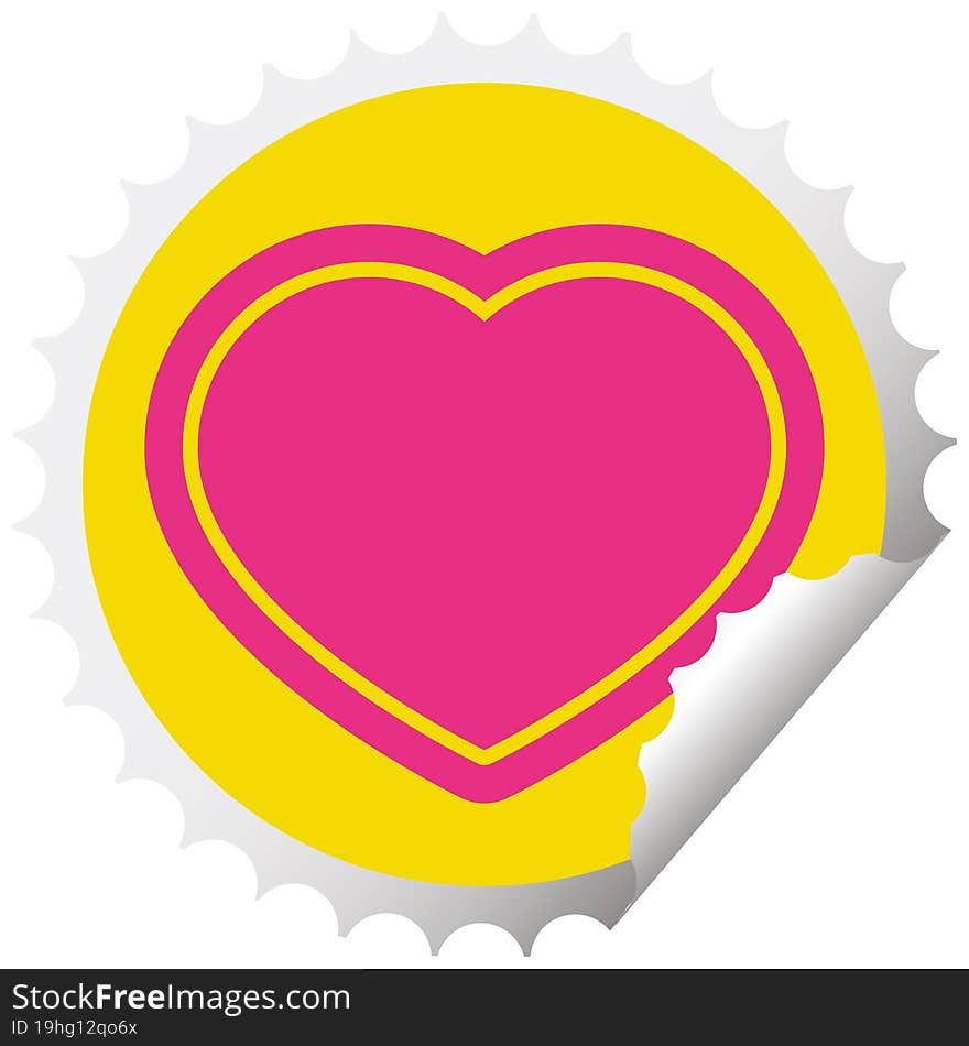 heart graphic vector circular peeling sticker. heart graphic vector circular peeling sticker