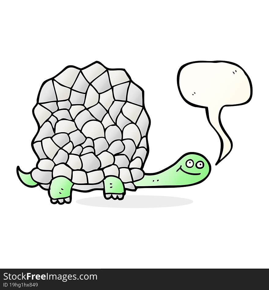 Speech Bubble Cartoon Tortoise