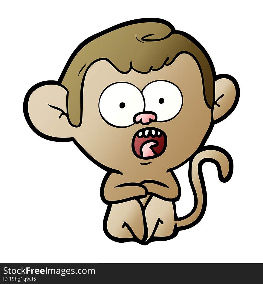 cartoon shocked monkey. cartoon shocked monkey